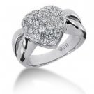 1.00ctw diamond heart shape pave style band
