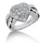 1.00ctw diamond heart shape pave style band