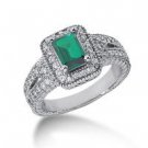 3.13 ct,w Diamonds And Emerald Shape Green Emerald,Fancy Diamond Ring
