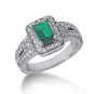 3.13 ct,w Diamonds And Emerald Shape Green Emerald,Fancy Diamond Ring