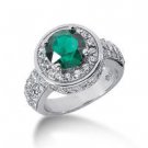 3.74 ct,w Diamonds And Oval Green Emerald,Fancy Diamond Ring