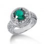 3.74 ct,w Diamonds And Oval Green Emerald,Fancy Diamond Ring