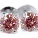 0.25ctw Pink Diamond Beautiful 14k Gold stud Earrings
