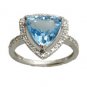 3.81ct.w Diamonds And Blue Topaz Trillion Cut Ring