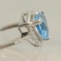 3.81ct.w Diamonds And Blue Topaz Trillion Cut Ring