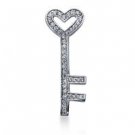 0.50 ctw Diamond heart & Key, Pendant With Chain 14k Gold