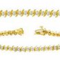 2.00 Ctw S-Style Yellow Gold Diamond Bracelet