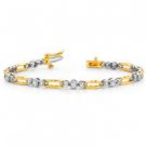 1.00 ctw Diamond Bracelet 14k 2 tone