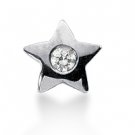 0.15 ctw Solitaire Diamond star Pendant With Chain
