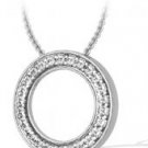 0.50 ctw Diamond Circle Pendant w/ 14k Gold Chain