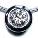 0.50 ctw Solitaire Diamond Bezel Pendant With Chain