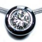 0.50 ctw Solitaire Diamond Bezel Pendant With Chain