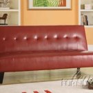 Red Adjustable Futon Sofa Lounger