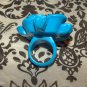 Big Blooming Rose Flower Ring Blue Size 7