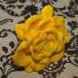 Big Blooming Rose Flower Ring Yellow Size 7