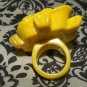 Big Blooming Rose Flower Ring Yellow Size 7