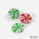 12 Peppermint swirl candy erasers. Chistmas Holiday novelty Stocking Stuffer