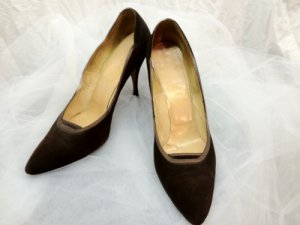Chocolate Suede pumps 1960's