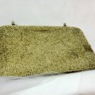 iridescent champagne close beaded 1950's evening clutch