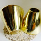 Pair of Matching Magnetic Metal Cones Gold Finish 4" High Speakers? Lamp Shades?