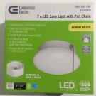 2 Pack / Commercial Electric 7 in Bright White LED Flushmount Easy Light with Pull Chain