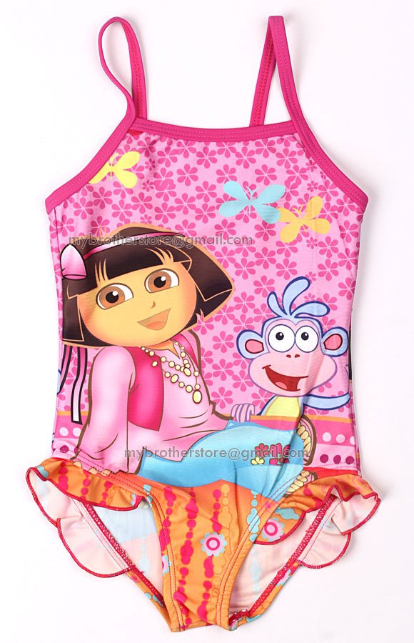 Kids Girls Dora The Explorer One-Piece Swimsuit Swimming Costume ...