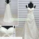 Hot Sale Double Straps White Lace Beaded Chapel Train Wedding Dress Bridal Gown S27