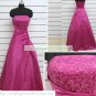 Free Shipping Hot Sale A-line Strapless Red Satin Embroider Beaded Wedding Dress Bridal Gown S47