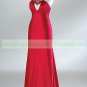 Free Shipping Double Spaghetti Gray Red  Stretch Satin Beaded Evening Dress Party Dress E004