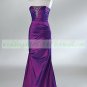 Free Shipping One Shoulder Red Purple Taffeta Ruffled Beaded Evening Dress Party Dress E012