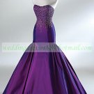 Free Shipping Mermaid Strapless Blue Purple Taffeta Beaded Prom Dress Party Dress R001