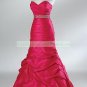 Free Shipping Strapless Gray Red Taffeta Taffeta Beaded Party Dress Prom Dress  Y001