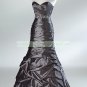 Free Shipping Strapless Gray Red Taffeta Taffeta Beaded Party Dress Prom Dress  Y001