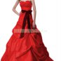 Free Shipping Hot Sale Strapless Pink Red Purple Taffeta Ruffled Party Dress Prom Dress  Y038