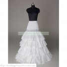 Free Shipping Bridal Accessories-White 4 Layers No Organza Petticoat Crinoline Underskirt PC2