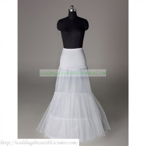 Free Shipping Bridal Accessories-White 2 Hoops 1 Layer Organza Petticoat Crinoline Underskirt PC5