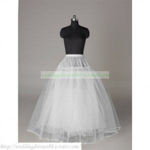 Free Shipping Bridal Accessories-White No Hoop 3 Layers Organza Petticoat Crinoline Underskirt PC8