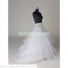 Free Shipping Bridal Accessories-White 3 Hoops Trailing Petticoat Crinoline Underskirt PC17