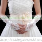 Bridal Accessories-White or Ivory Lace Beaed Wedding Gloves G01