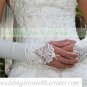 Bridal Accessories-White or Ivory Satin Lace Beaed Wedding Gloves G02