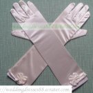 Bridal Accessories-White or Ivory Satin Lace Beaed Wedding Gloves G03