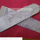 Bridal Accessories-White or Ivory Satin Lace Beaded Wedding Gloves G06