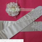 Bridal Accessories-White or Ivory Satin Ruffled Lace Beaded Wedding Gloves G12