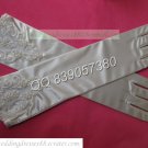Bridal Accessories-White or Ivory Satin Lace Beaded Finger Wedding Gloves G15