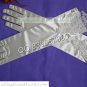 Bridal Accessories-White or Ivory Satin Lace Beaded Finger Wedding Gloves G15