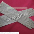 Bridal Accessories-White or Ivory Satin Applique Beaded No Finger Wedding Gloves G19