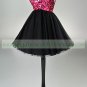 2012 Double Straps V-neck Black Lace Organza Cocktail Dress Homecoming Dress Graduation Dress G007