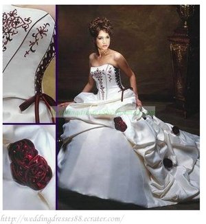 Free Shipping  Strapless White Satin Bridal Gown Embroidery Beaded Flowers Wedding Dress L35