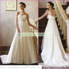 Free Shipping Strapless White Chiffon Bridal Gown Empire Maternity  Beaded Wedding Dress H037