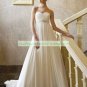 Free Shipping Strapless White Chiffon Bridal Gown Empire Maternity Beaded Wedding Dress H037
